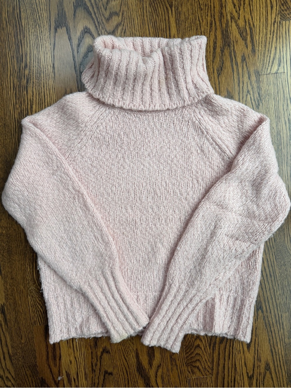 Soft Pink Cozy Knit Chunky Turtleneck Sweater